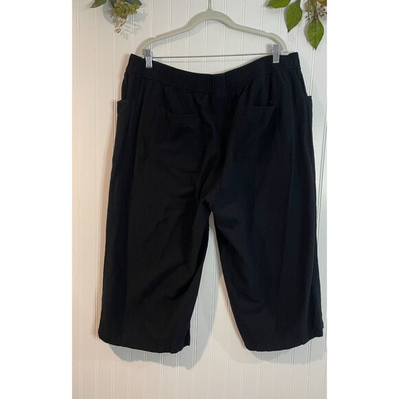Lane Bryant Womens Black Cotton Rayon Elastic Waist Short Size 18 - Picture 2 of 9